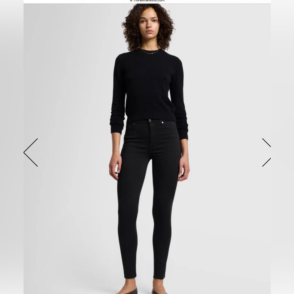 7 For All Mankind black skinny jeans. Size 29. NWOT